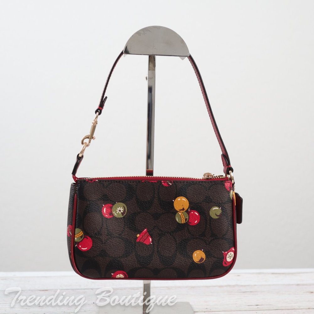 NWT Coach C7403 Nolita 19 in Signature Canvas with Ornament Print Brown Black - Picture 7 of 12